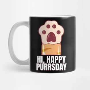 Greeting Cat Paw On Purrsday Mug